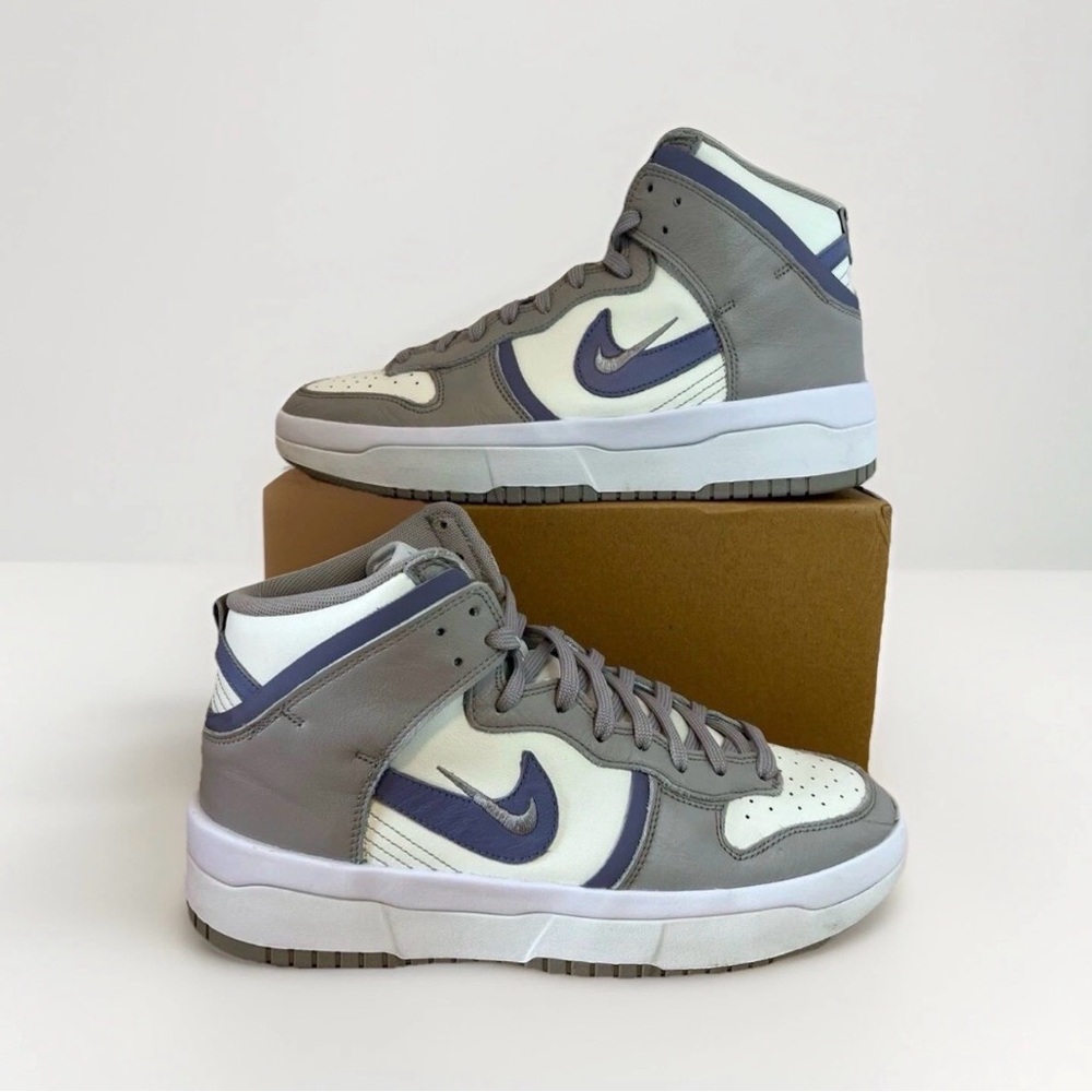 NIKE WOMEN'S Dunk High UP Sail Purple Grey (woman size 10, Men's 8.5) DH3718 101